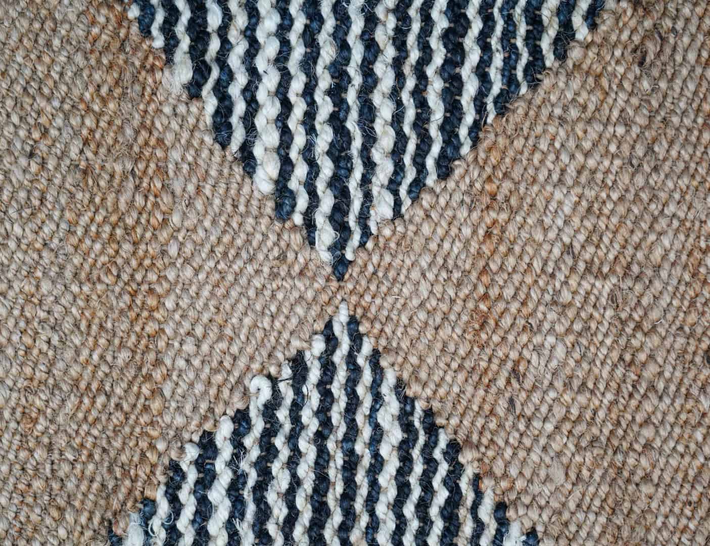 Indian Handwoven Natural Jute Hemp Runner Rug with White and Black Stripes Line Decor Rug For Living Room And Kitchen Decor Rug  - Image 8