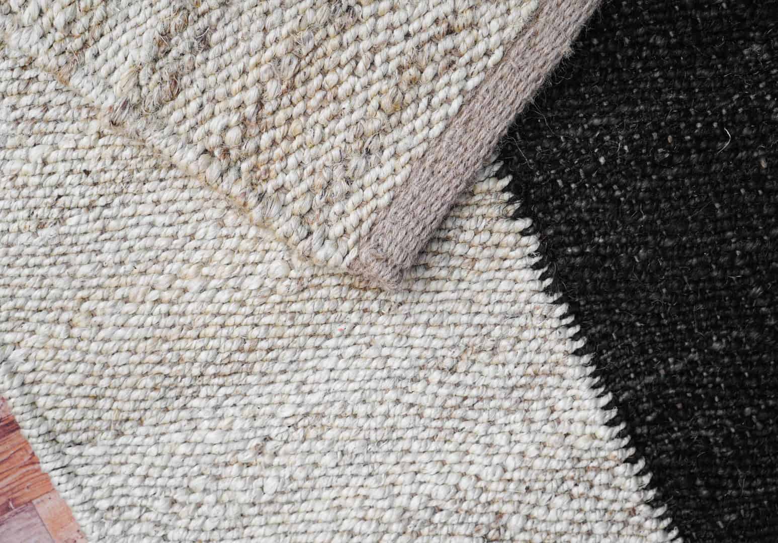 Black and Off White Indian Handwoven Custom Size Jute Hemp Rug Yoga Mat hemp large Rug For living Room Vintage Jute Area Rug  - Image 10