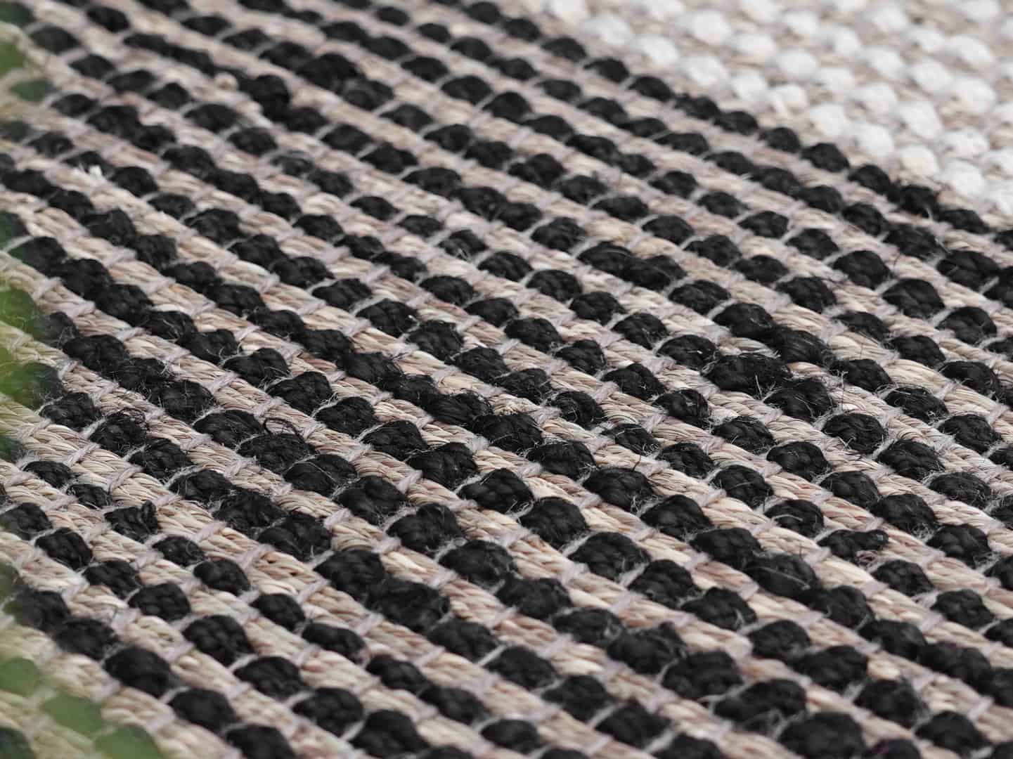 Off White Black and Beige Handwoven Custom Size Jute Hemp Rectangle Shape large Hemp Jute Dhurrie - Image 3