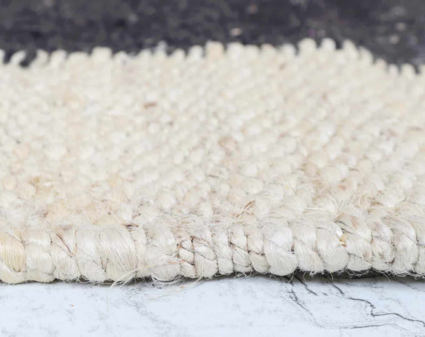 Custom Size Decorative Handwoven Off White and Black Jute Hemp Runner Rug Yoga mat Throw Carpet Hemp Jute Runner Rug - Image 5