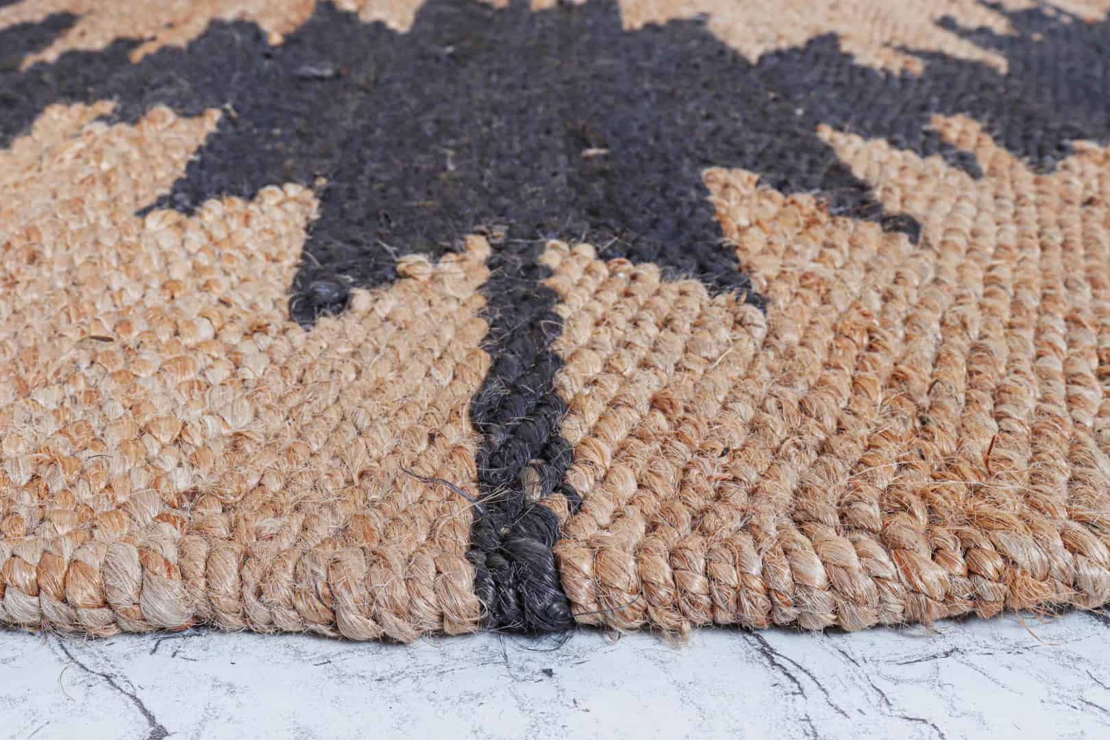 Large Area Hand Woven Stair Decor Natural Jute Hemp Runner Rug with Black Design Hemp Large Area Runner Hemp Jute Dhurrie Runner Rug Decor Home - Image 6