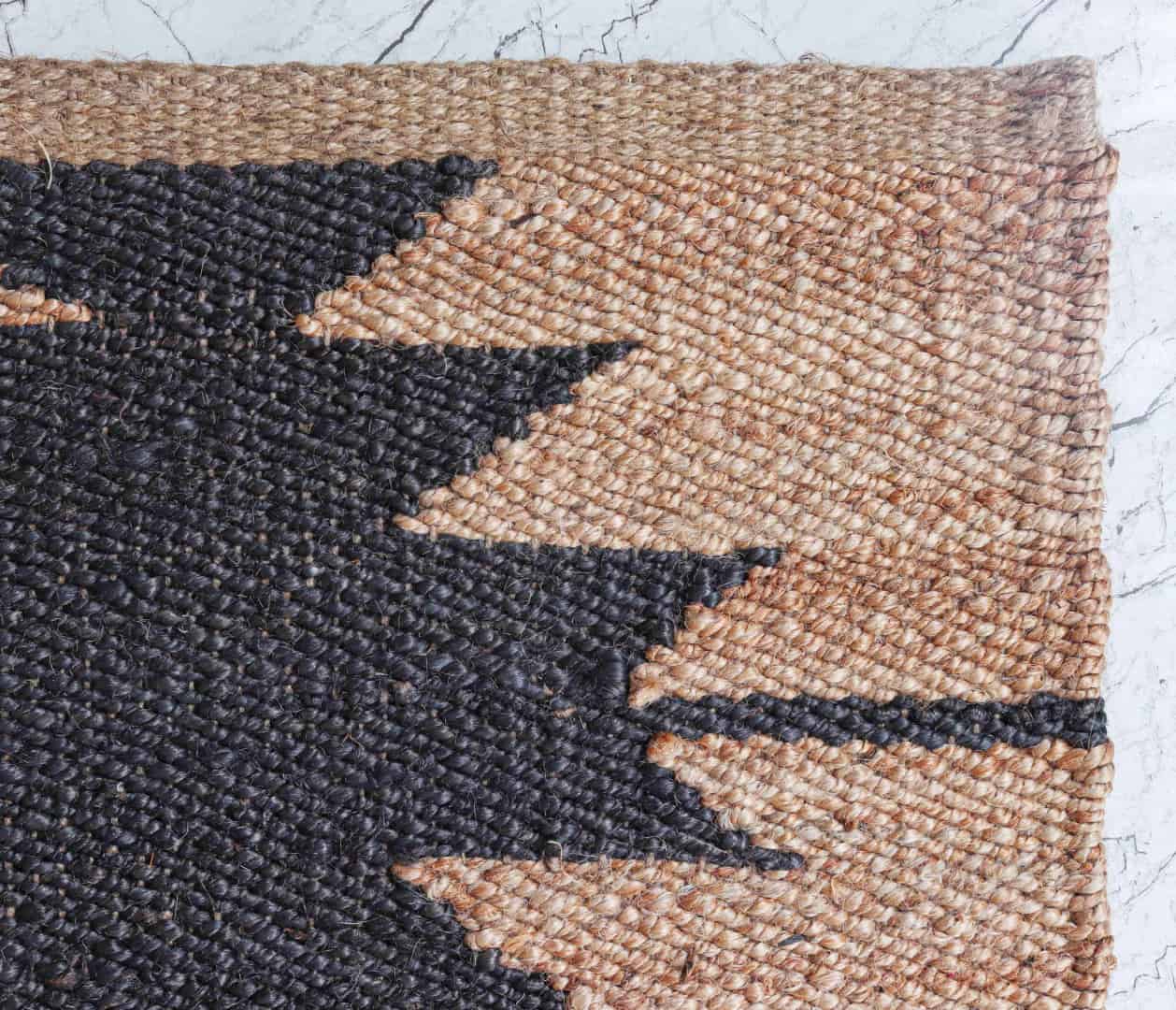 Large Area Hand Woven Stair Decor Natural Jute Hemp Runner Rug with Black Design Hemp Large Area Runner Hemp Jute Dhurrie Runner Rug Decor Home - Image 7