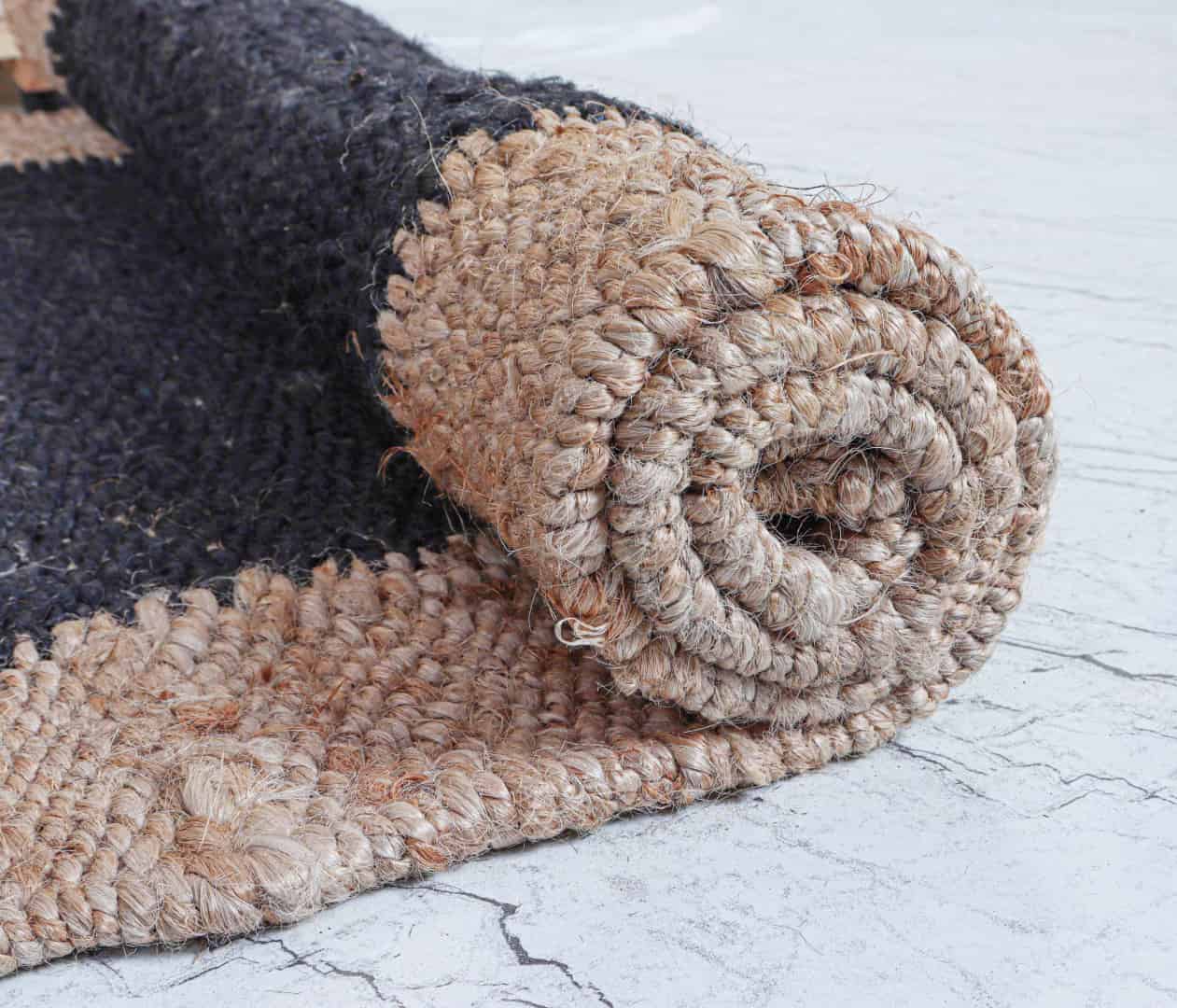 Indian Handwoven Custom Size Bohemian Black with Beige Border Decorative Jute Hemp Runner Rug For Living Room Decor Rug  - Image 7