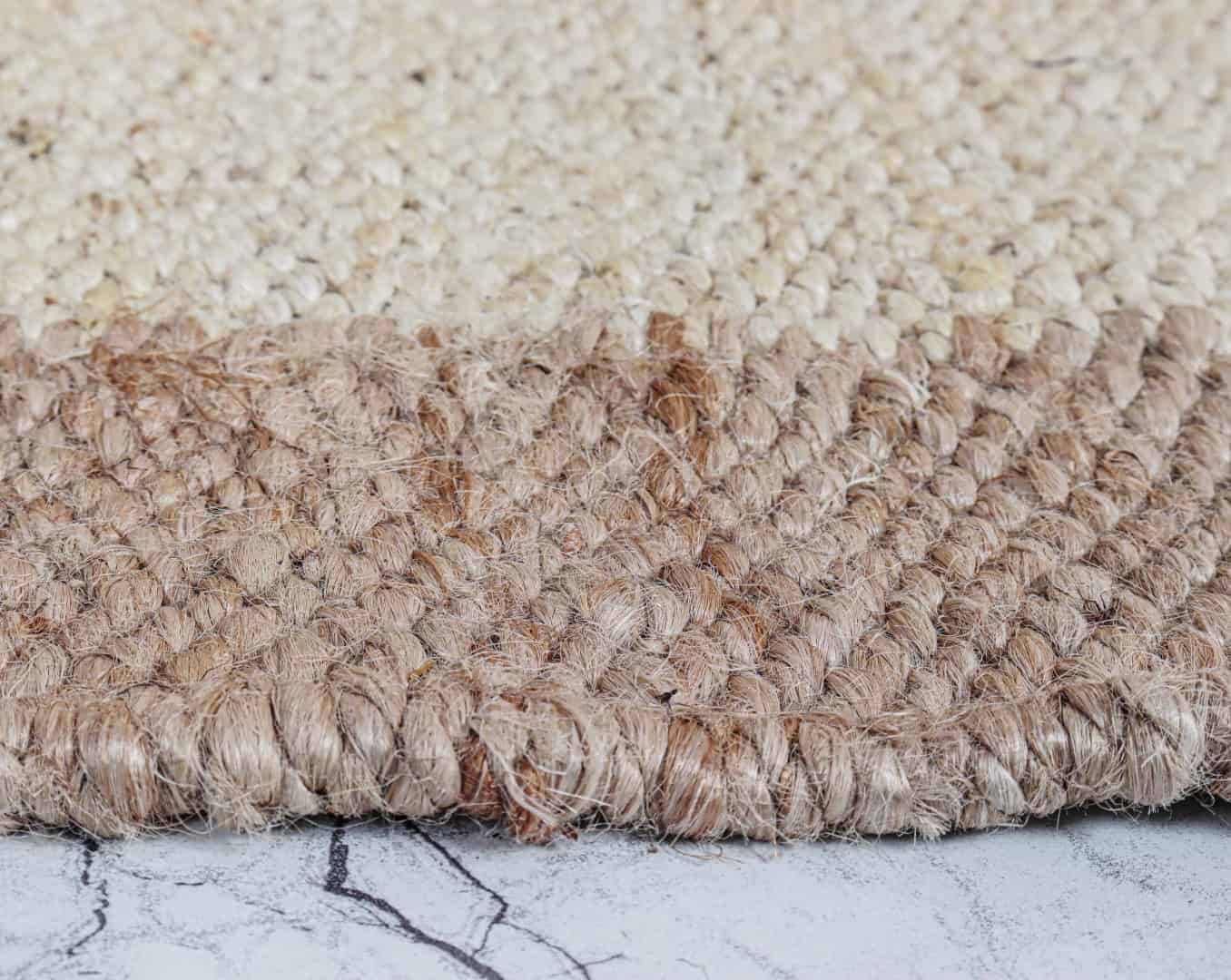 Hand Woven Off White Jute Hemp Stair Decor Runner Rug with Natural Border Large Dhurrie Rug Vintage Boho Decor Hemp Jute Dhurrie - Image 5