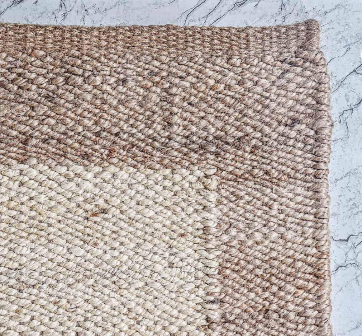 Hand Woven Off White Jute Hemp Stair Decor Runner Rug with Natural Border Large Dhurrie Rug Vintage Boho Decor Hemp Jute Dhurrie - Image 6