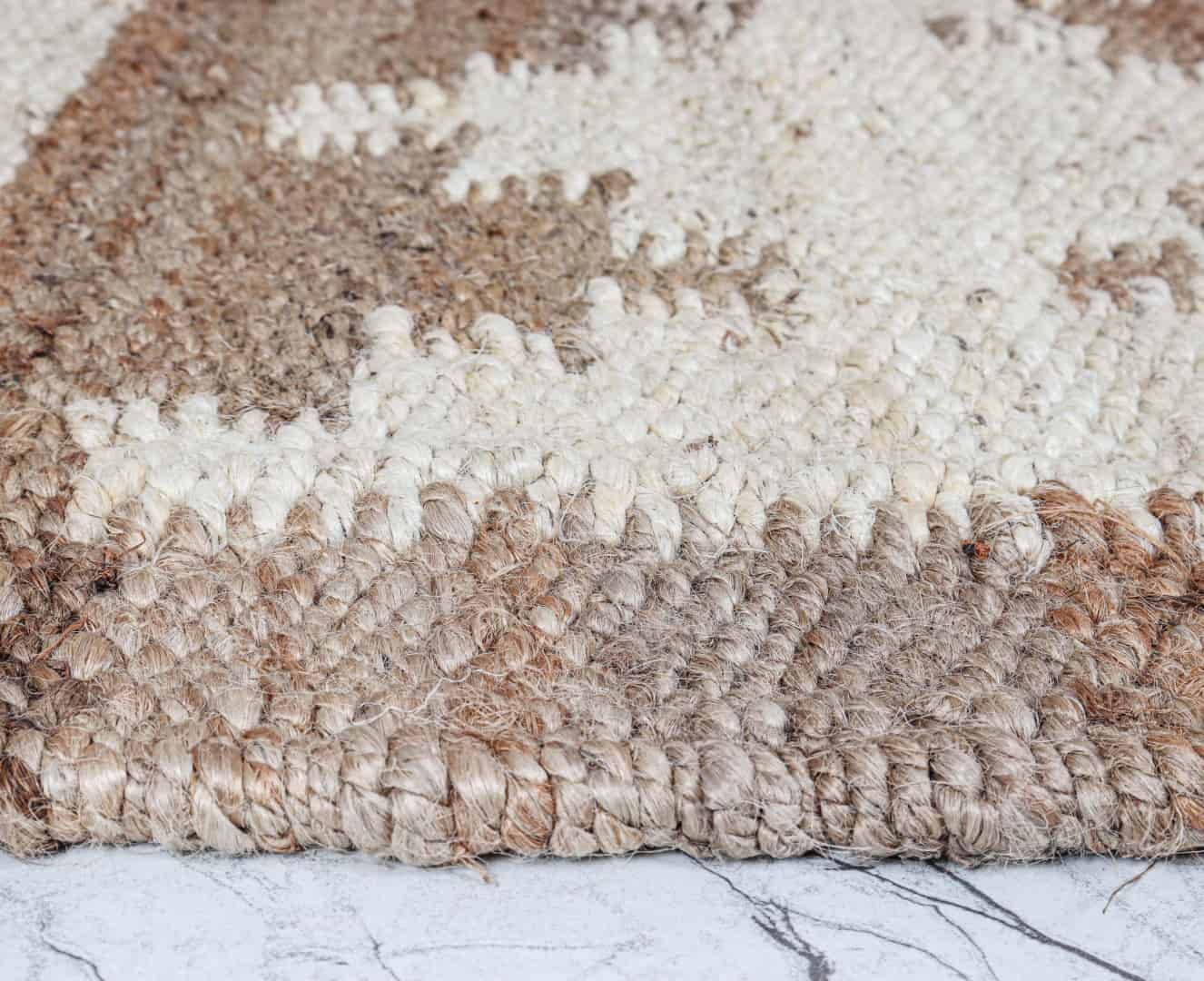 Beige Hemp Runner Jute Rug with Off White Design Hand Woven Large Area Stair Jute Hemp Runner Rug Living Home Decor Rug  - Image 5