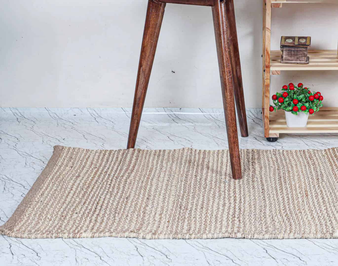 Traditional Indian Hand Woven Off White and Beige Large Area Jute Hemp Runner Rug Decorative Hemp Jute Runner Rug - Image 3