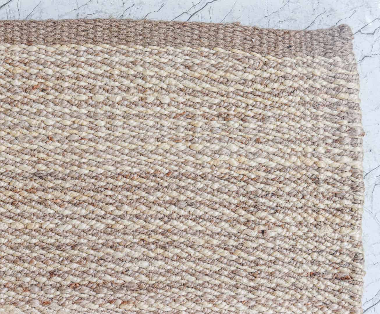 Traditional Indian Hand Woven Off White and Beige Large Area Jute Hemp Runner Rug Decorative Hemp Jute Runner Rug - Image 6