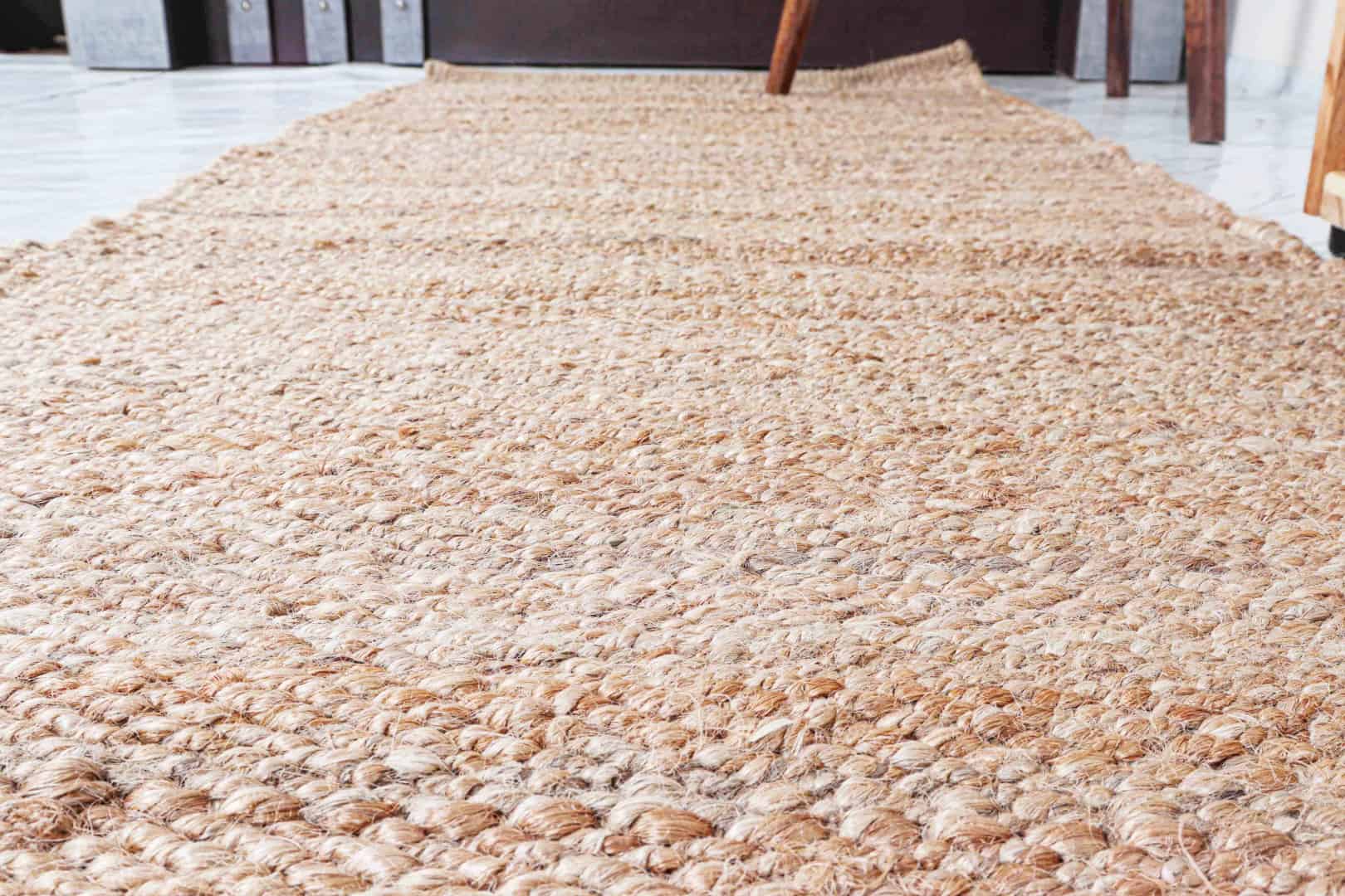 Large Area Handwoven Natural Jute Hemp Runner Rug for Home and Living Room Decor Boho Decor Rug Vintage Hemp Jute Dhurrie - Image 4