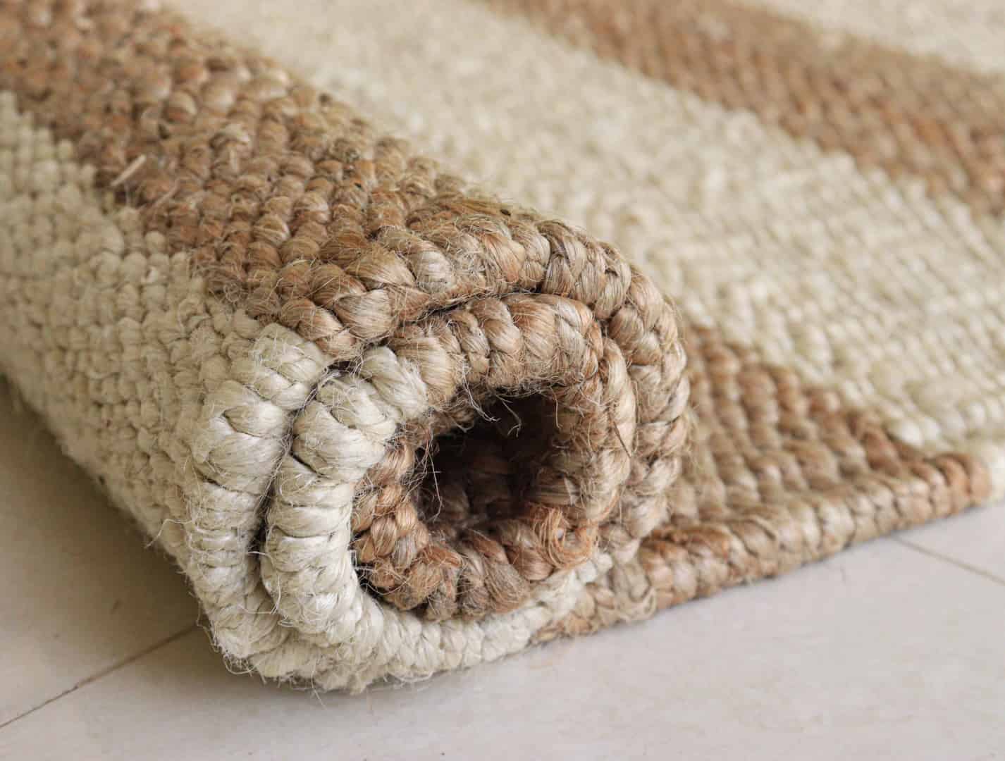 Indian Hand Loomed Hallway Beige Jute Hemp Runner Rug with White Stripes Line Decor Rug Living Room And Kitchen Decor Rug - Image 7