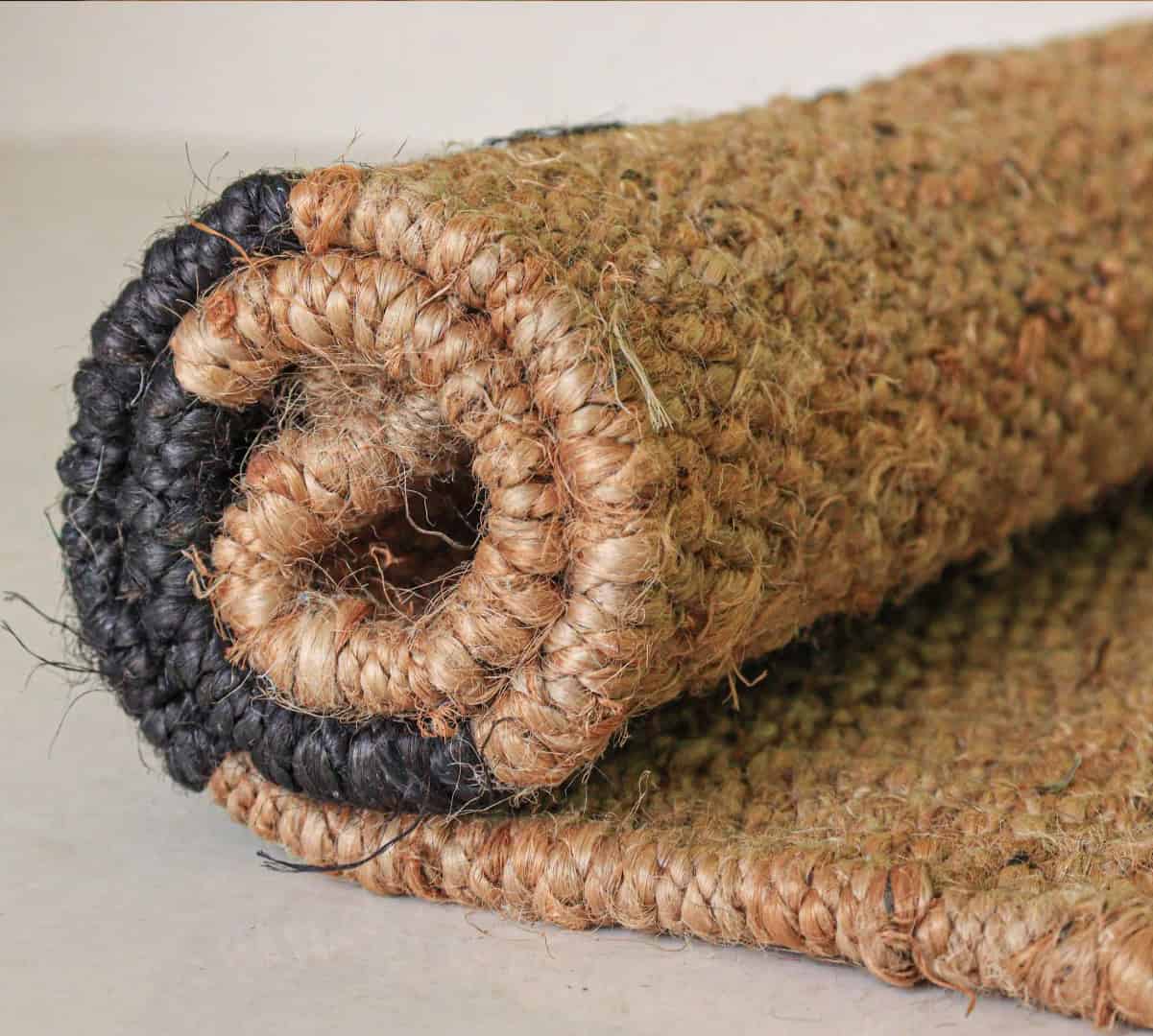 Beige Hemp Runner Jute Rug with Black Stripes Line Hand Loomed Bohemian Jute Hemp Runner Rug for Home Decor Vintage Hemp Jute Rug - Image 9