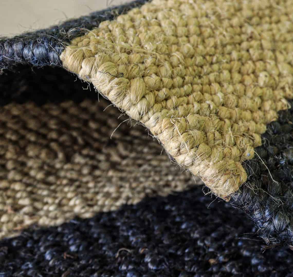 Handwoven Navy Blue Jute Hemp Stair Runner Rug with Off White Stripes Line Decor Rug Vintage Jute Hemp Runner Rug Hallway Decor Rug  - Image 7