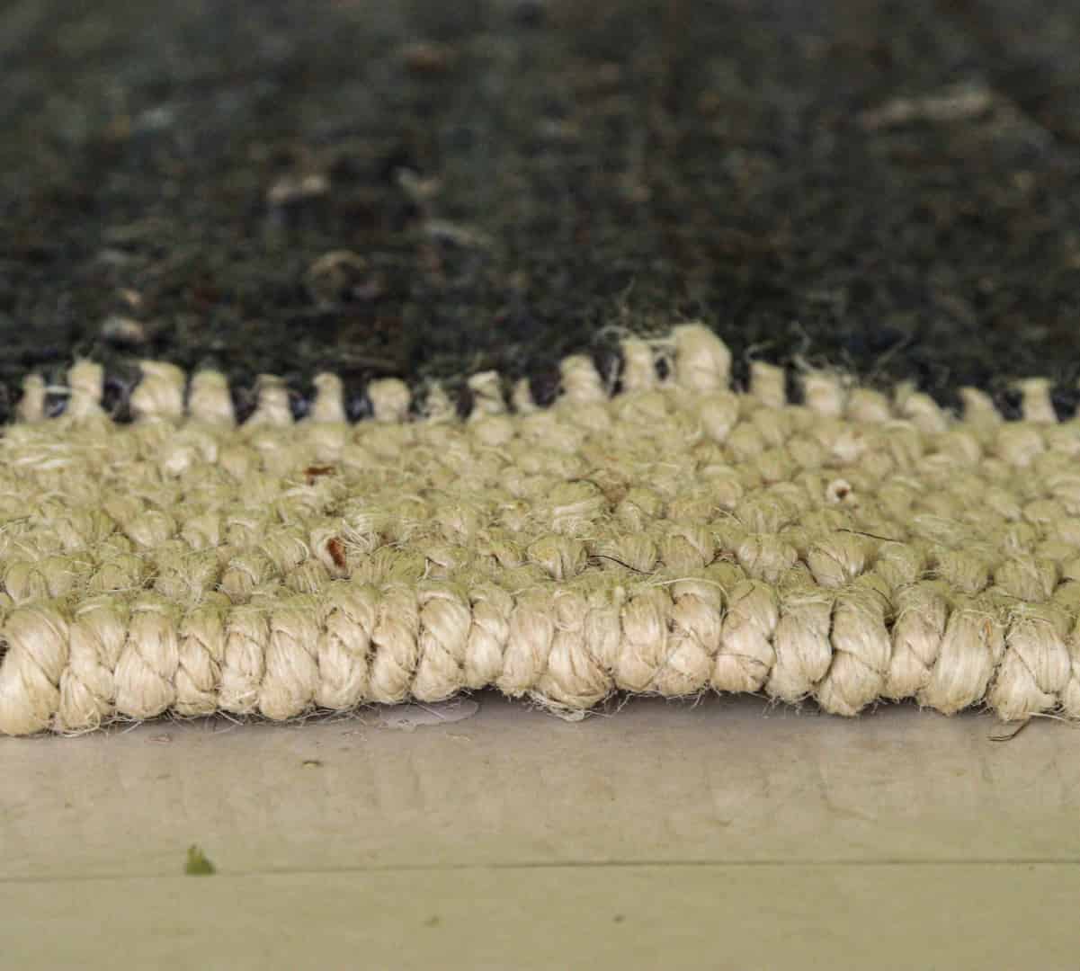 Black Hemp Runner Rug with Off White Border Hand Woven Stair Decor Jute Hemp Runner Rug - Image 6