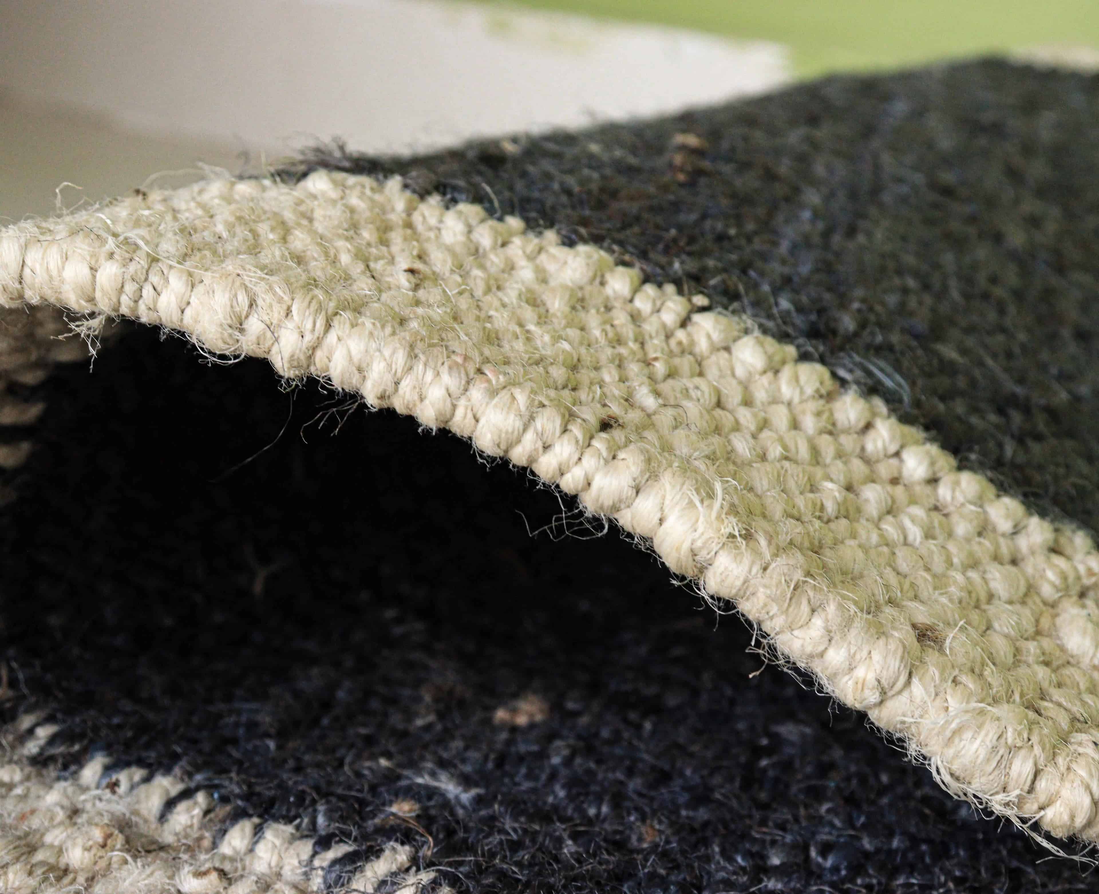 Black Hemp Runner Rug with Off White Border Hand Woven Stair Decor Jute Hemp Runner Rug - Image 7