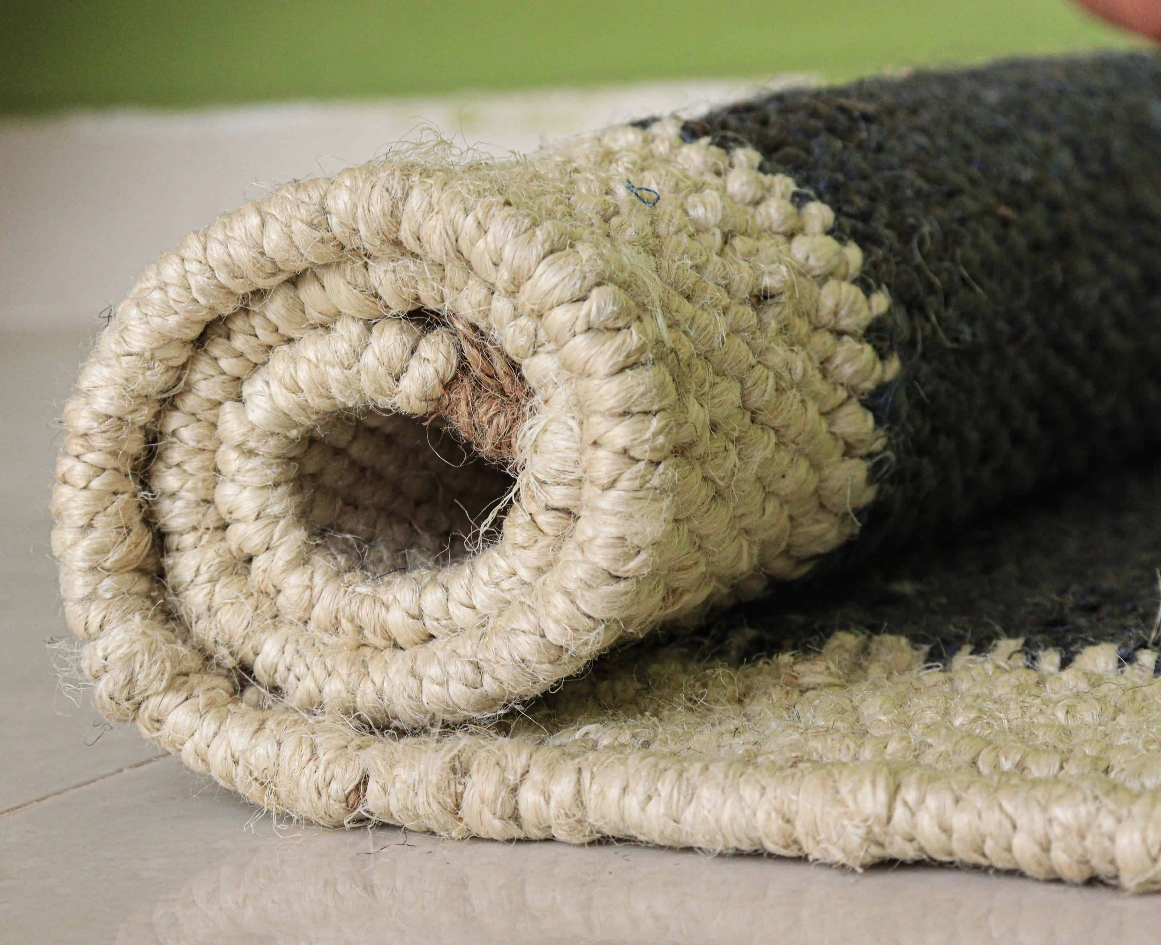 Black Hemp Runner Rug with Off White Border Hand Woven Stair Decor Jute Hemp Runner Rug - Image 8