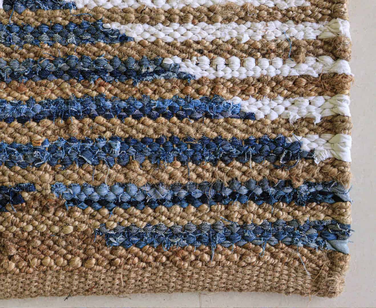 Indian Hand Loomed Multicolor Bohemian Jute Hemp Runner Rug for Bedroom Decor For Yoga Lovely Home Decor Hemp - Image 5