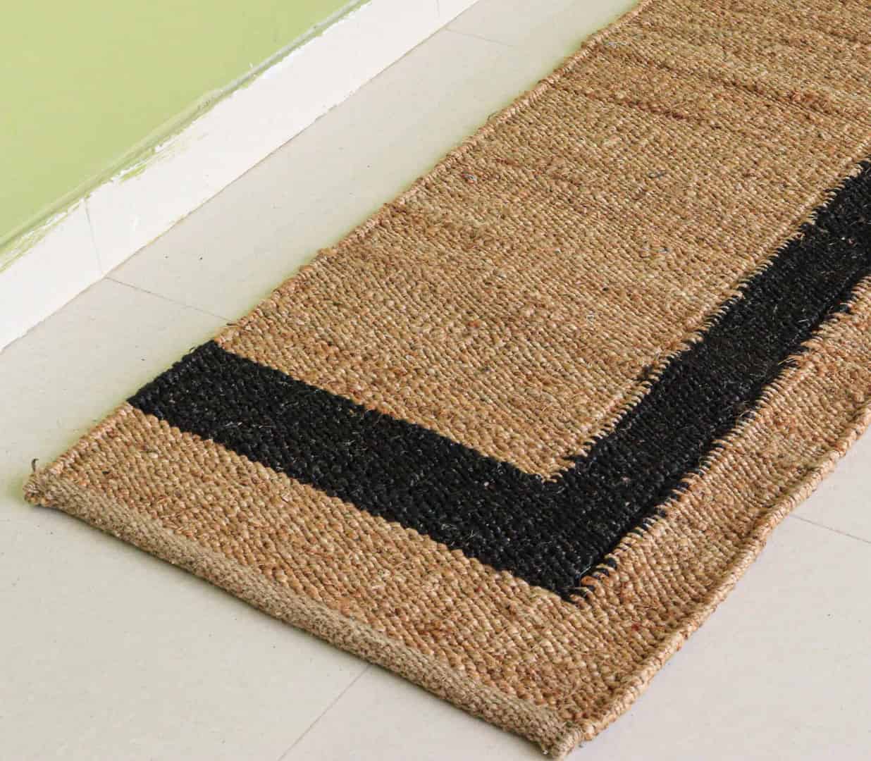 Custom Size Hand Woven Natural Jute Hemp Runner Rug with Black Border For Living kitchen Decor Hemp Large Area Runner Rug  - Image 3