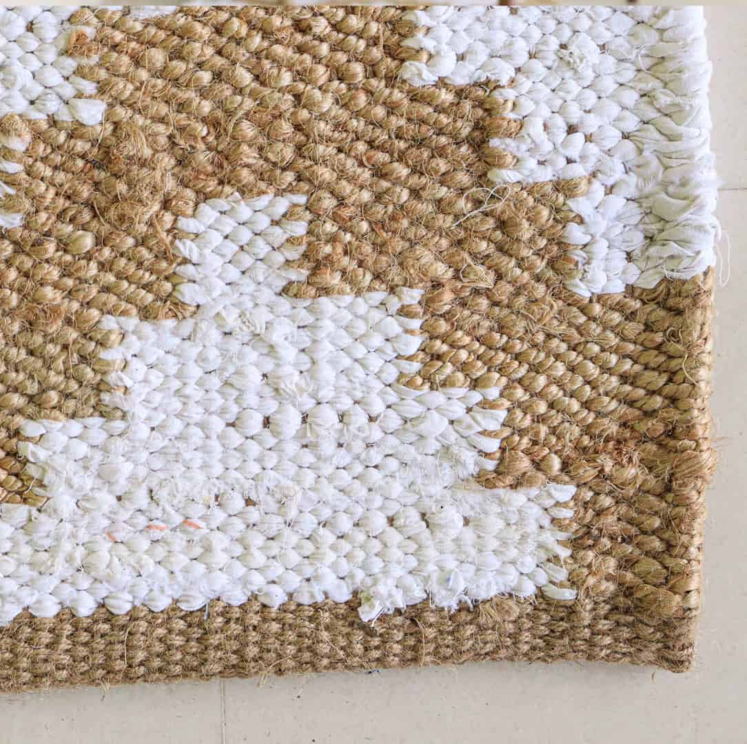 Natural Jute Handwoven Hemp Runner Rug with White Design Tufted Hemp Rug Hemp For Stair Decor Natural Fiber Hemp - Image 4