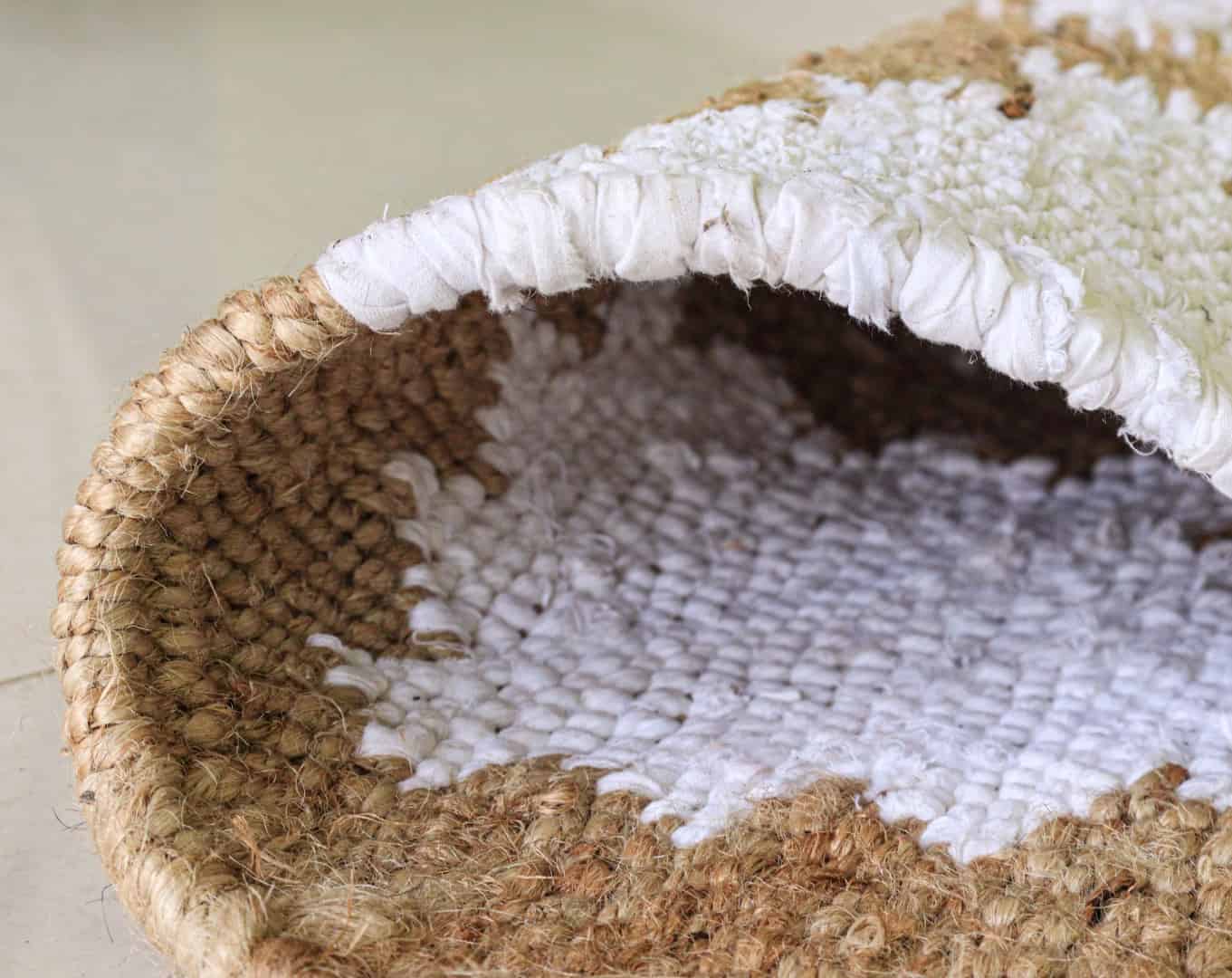 Natural Jute Handwoven Hemp Runner Rug with White Design Tufted Hemp Rug Hemp For Stair Decor Natural Fiber Hemp - Image 6