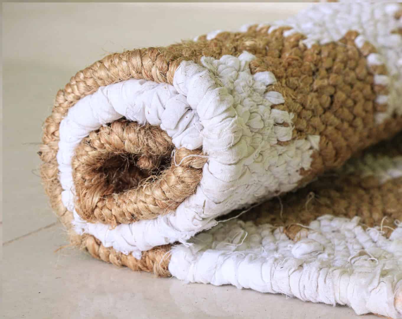 Natural Jute Handwoven Hemp Runner Rug with White Design Tufted Hemp Rug Hemp For Stair Decor Natural Fiber Hemp - Image 7