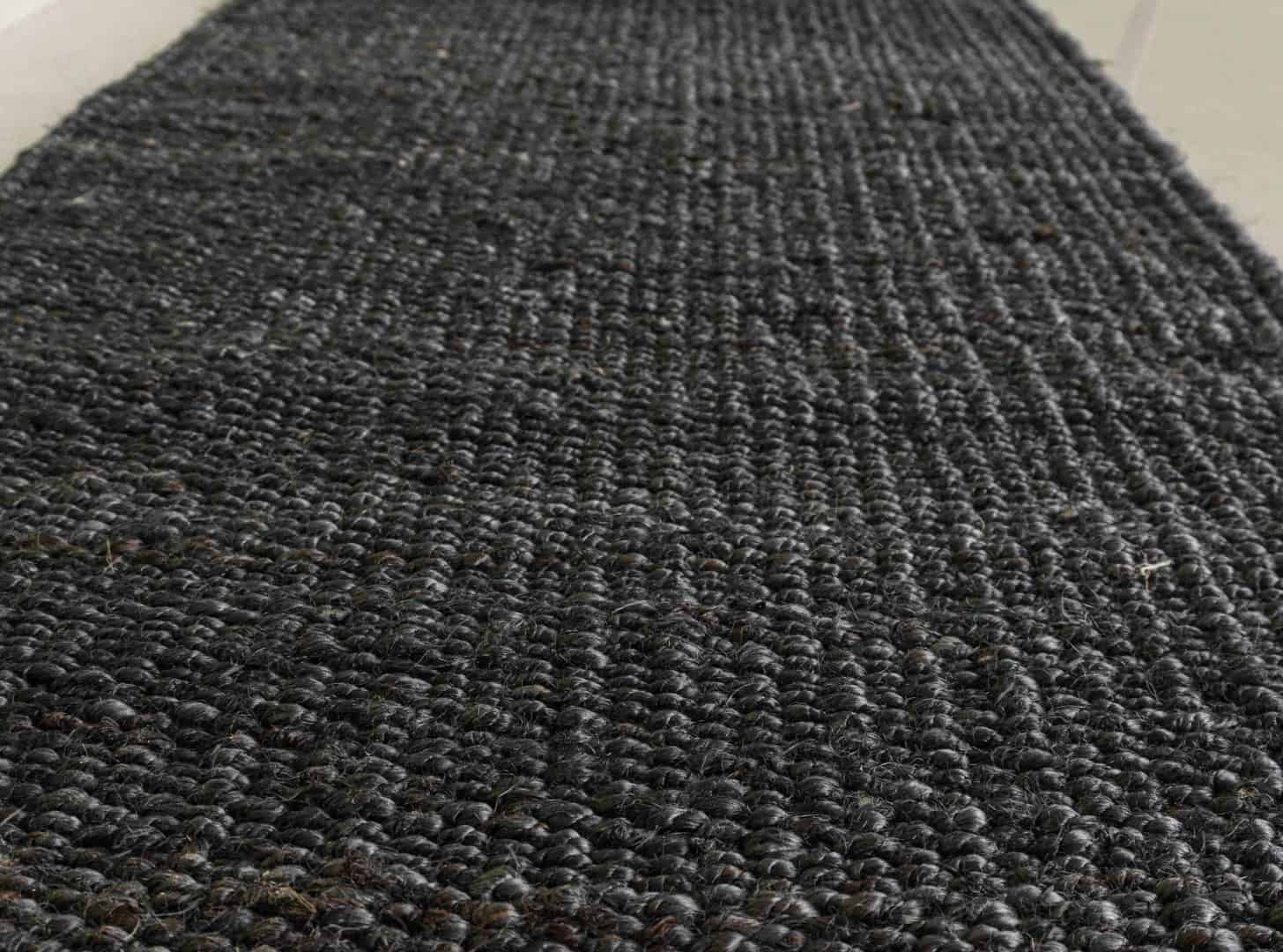 Indian Hand Woven Decorative Black Color Jute Hemp Runner Rug with Fringes Decor Large Runner Rug Vintage Hemp Jute Rug  - Image 4