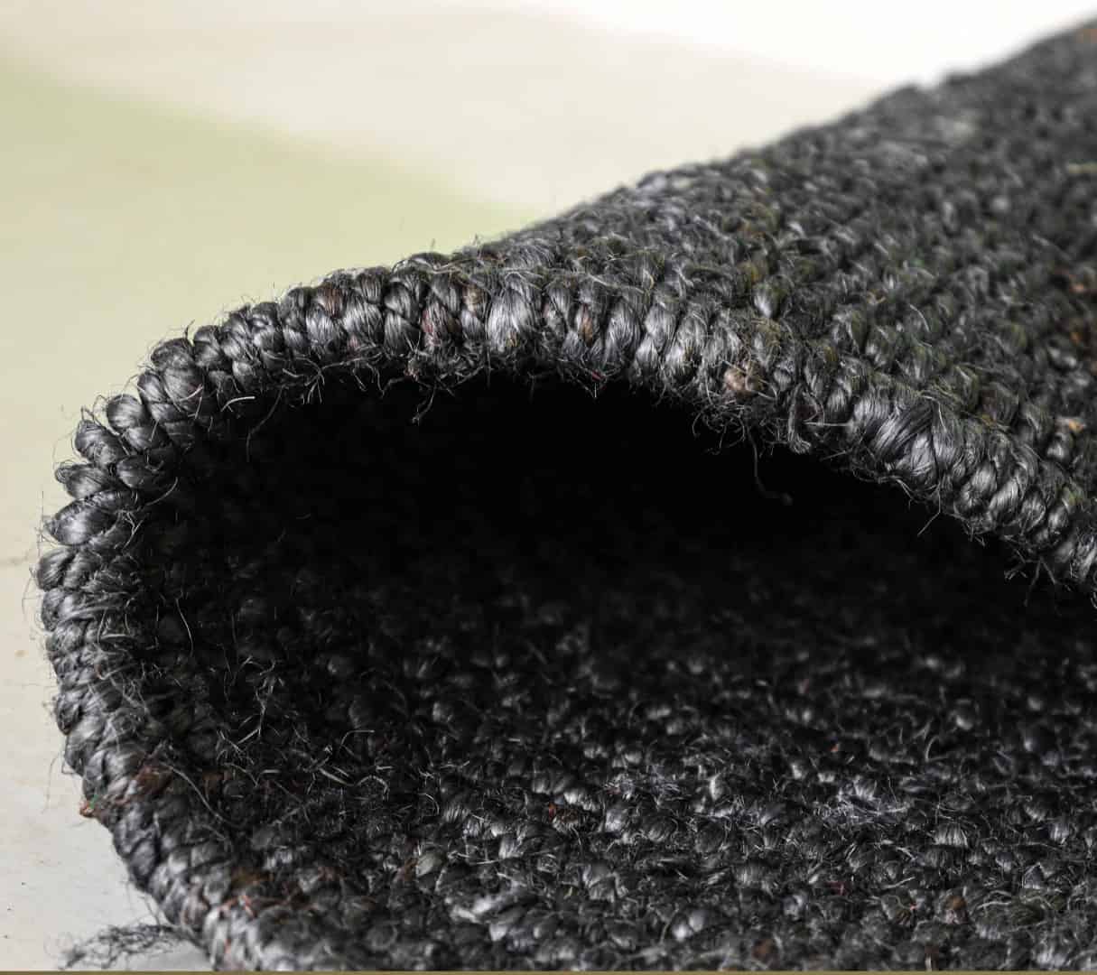 Indian Hand Woven Decorative Black Color Jute Hemp Runner Rug with Fringes Decor Large Runner Rug Vintage Hemp Jute Rug  - Image 7