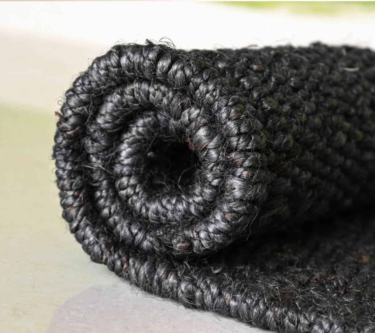 Indian Hand Woven Decorative Black Color Jute Hemp Runner Rug with Fringes Decor Large Runner Rug Vintage Hemp Jute Rug  - Image 8