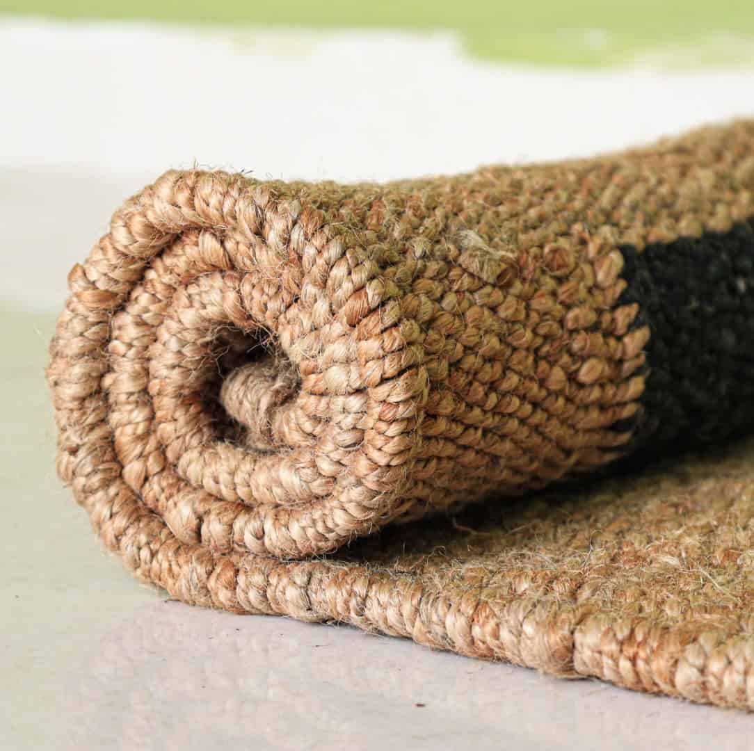 Home Decor Indian Hand Loomed Large Area Natural Jute Hemp Runner Rug with Black Stripes Line Decor Large Runner Dhurrie Rug  - Image 7