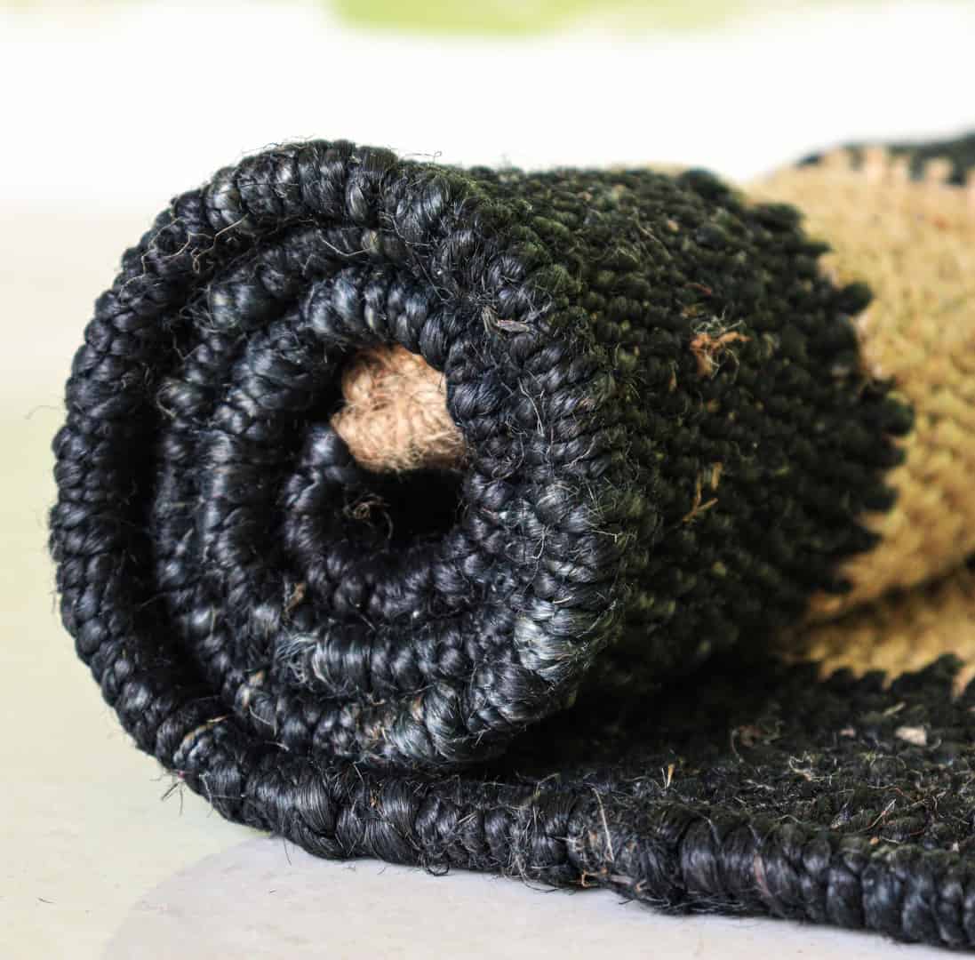 Custom Size Bohemian Handwoven Large Area Black Jute Hemp Runner Rug With Beige Border Rug Large Area Decor Runner Rug - Image 7