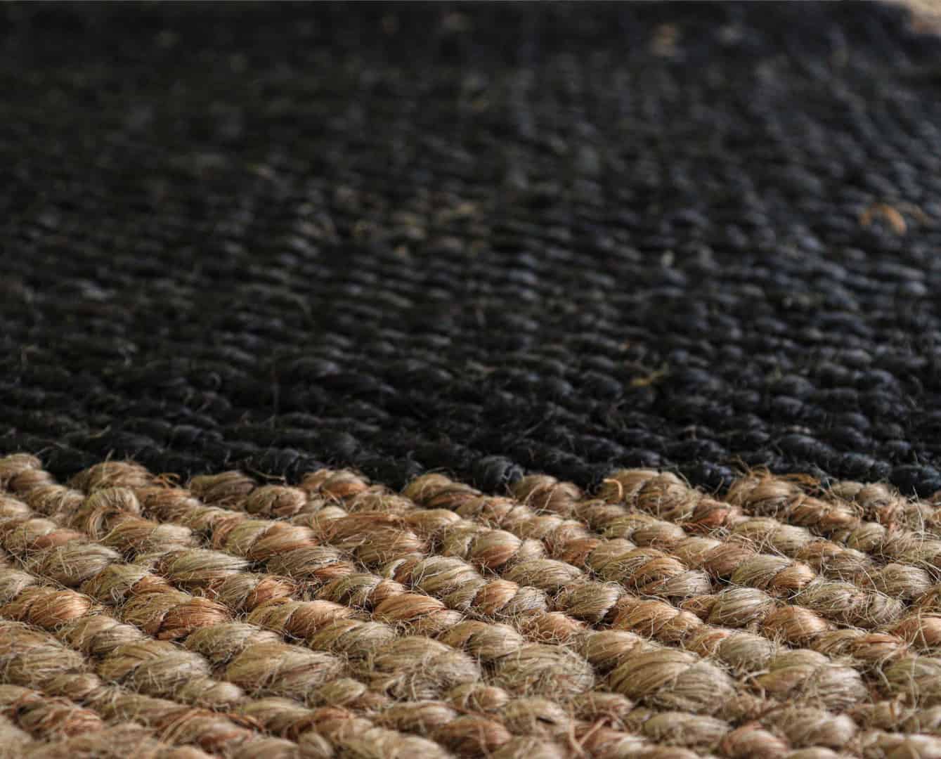 Hand Woven Large Area Black Hemp Runner Jute Rug with Beige Border Jute Hemp Runner Rug For Living Home Decor Rug - Image 4