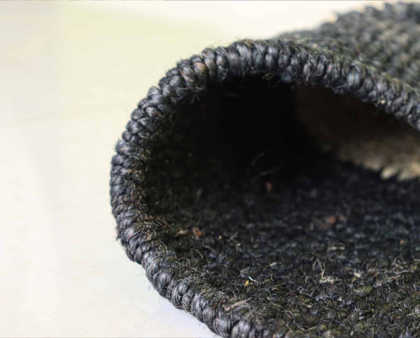 Off White Hamp Jute Runner Rug with Black Border Indian Handwoven Bohemian Jute Hemp Runner Rug Large Area Hemp Dhurrie  - Image 6