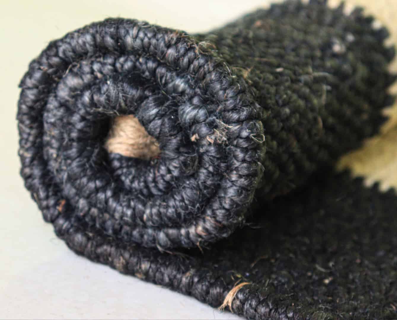 Off White Hamp Jute Runner Rug with Black Border Indian Handwoven Bohemian Jute Hemp Runner Rug Large Area Hemp Dhurrie  - Image 7