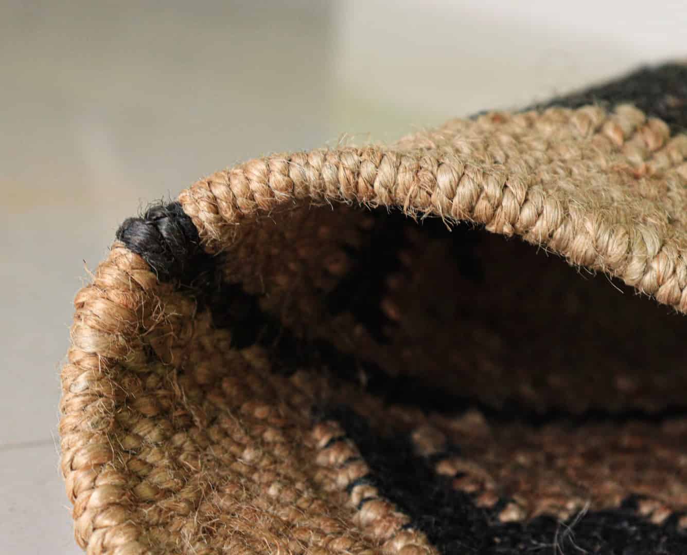 Beige Hemp Runner Jute Rug with Black Design Indian Hand Loomed Stair Decor Jute Hemp Runner Rug Large Runner Jute Dhurrie For Living Room - Image 7