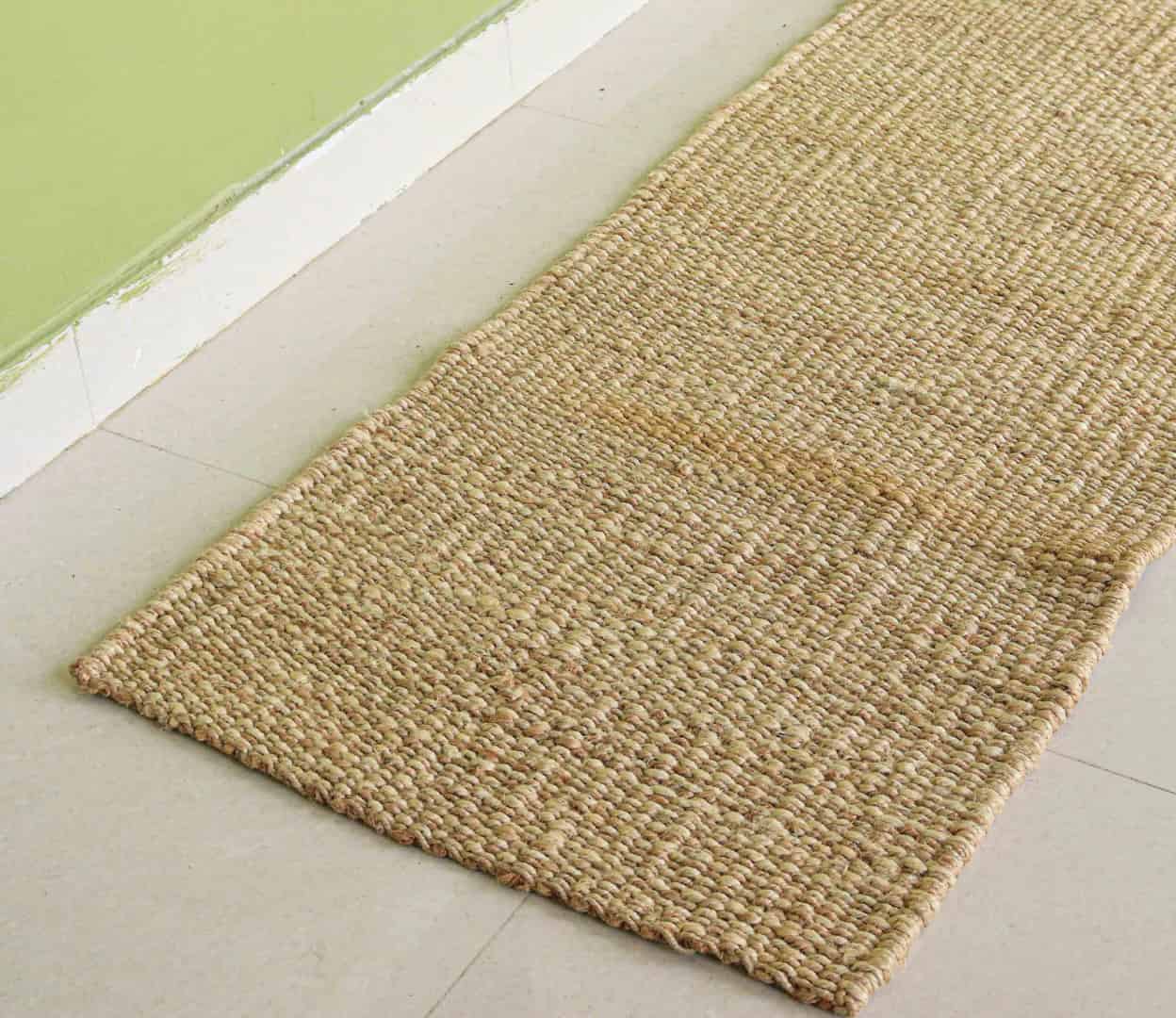 Beige Hemp Jute Rug Handwoven Jute Hemp Runner Rug for Living Room Decor Vintage Large Runner Dhurrie Rug  - Image 3