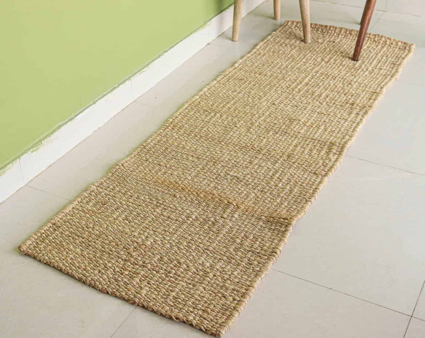 Beige Hemp Jute Rug Handwoven Jute Hemp Runner Rug for Living Room Decor Vintage Large Runner Dhurrie Rug  - Image 2
