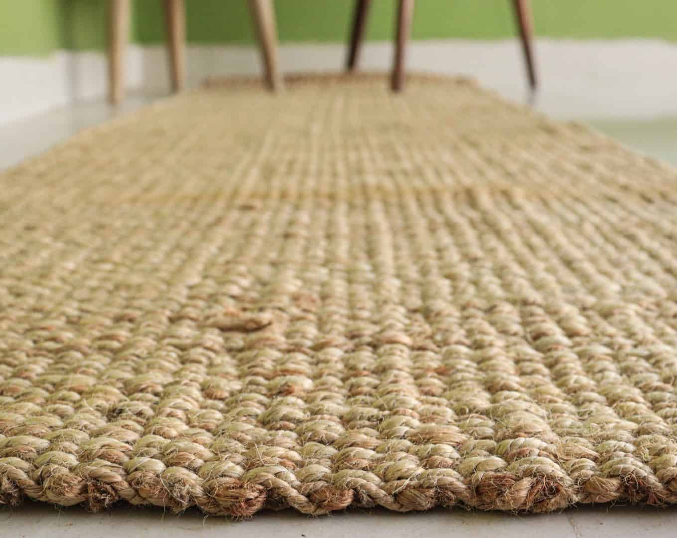 Beige Hemp Jute Rug Handwoven Jute Hemp Runner Rug for Living Room Decor Vintage Large Runner Dhurrie Rug  - Image 4