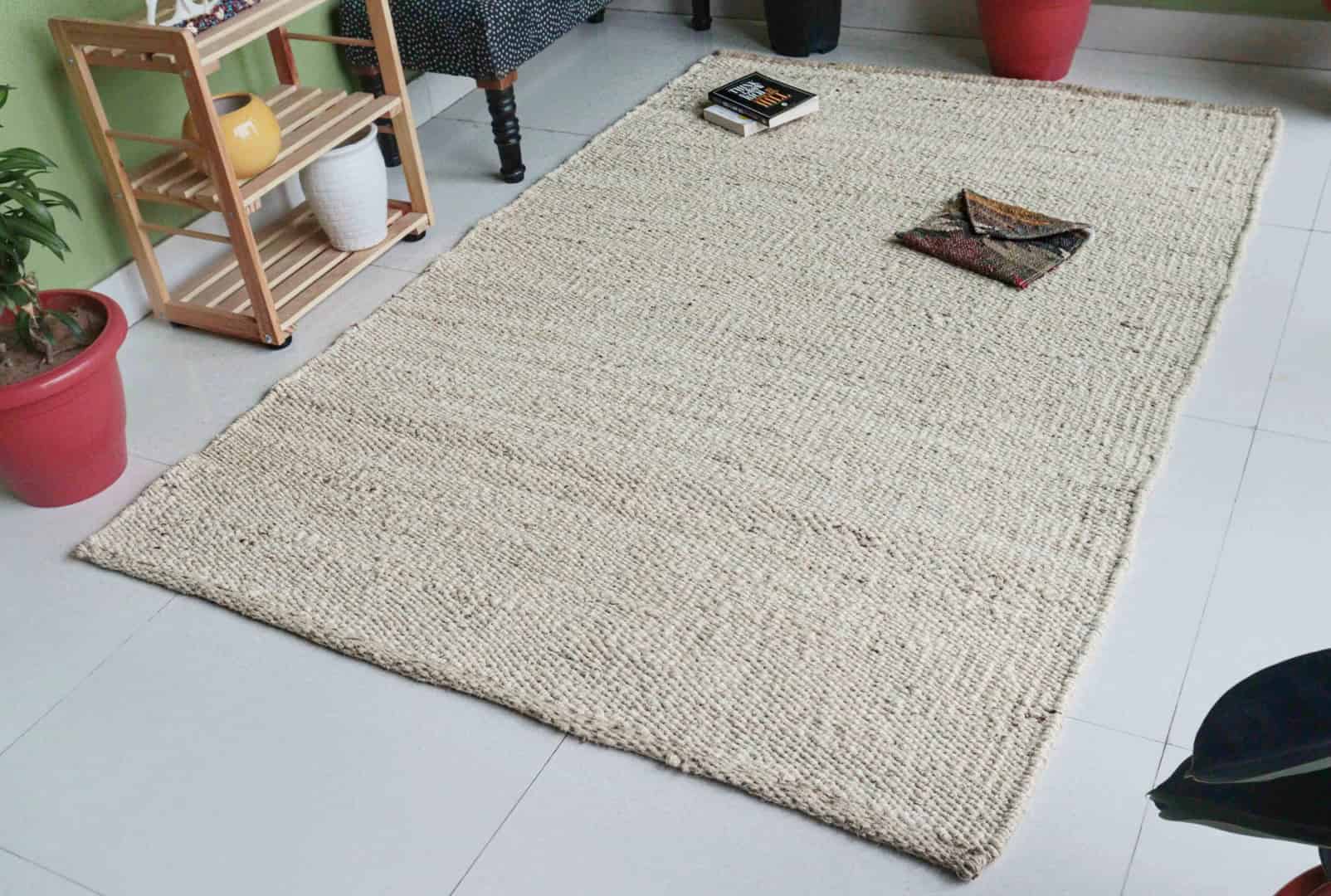 Off White Handmade Boho Decor Jute Hemp Rug Custom Size Hallway Carpet Traditional Hemp Large Dhurrie Rug Living Room Area Rug  - Image 2