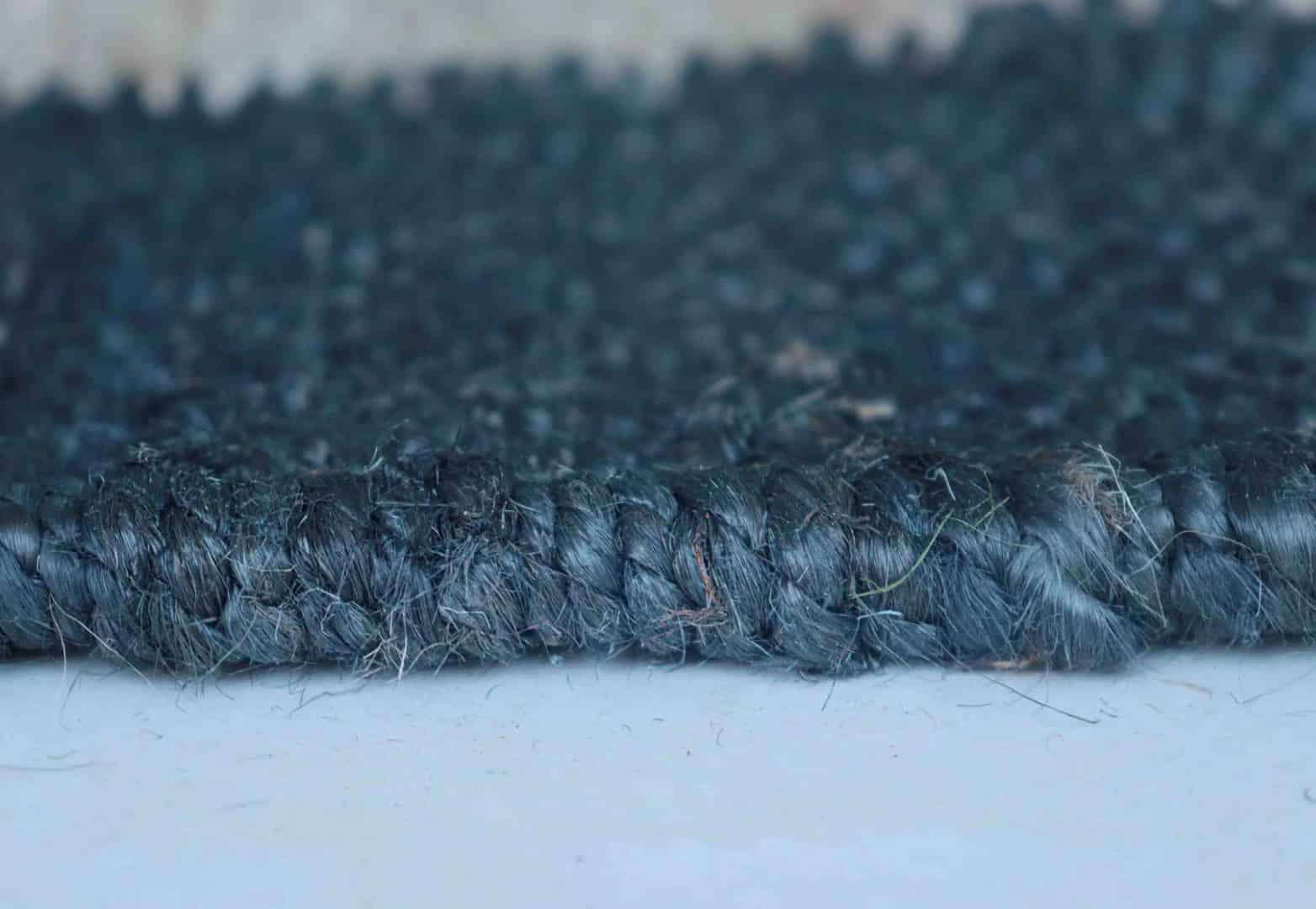 Custom Size Handwoven Large Area Off White Jute Hemp Rug with Navy Blue Border For Living Room And Kitchen Decor Rug  - Image 5