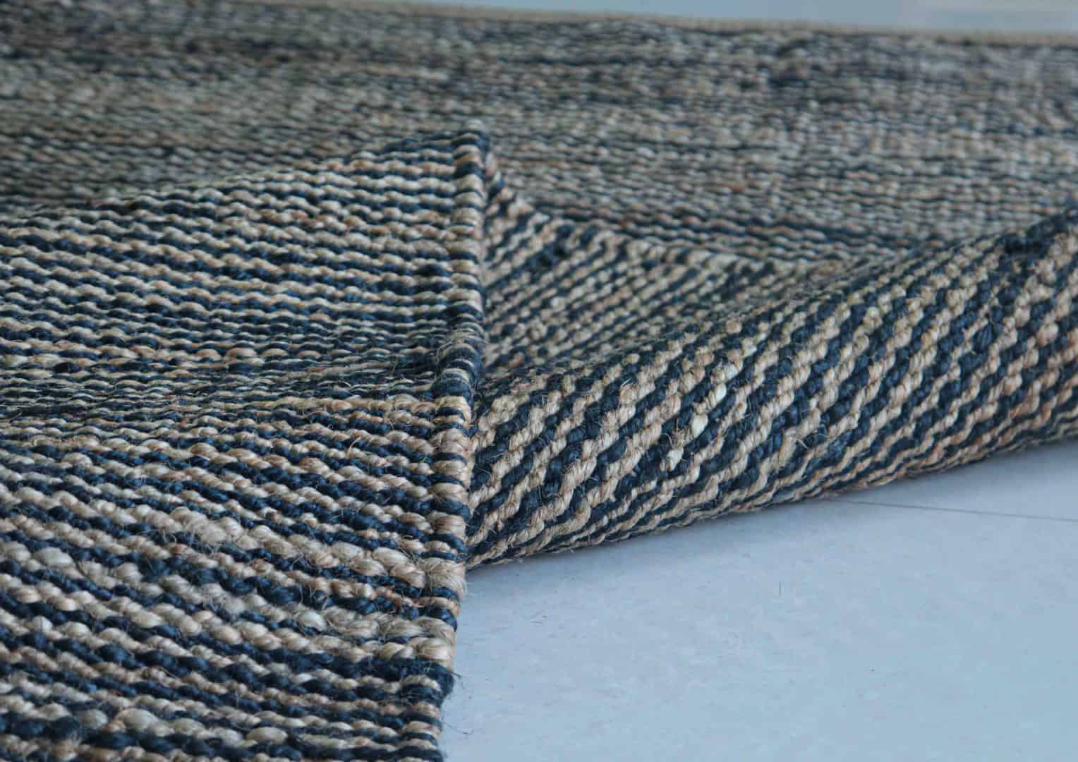 Eco Friendly Handwoven Jute Hemp Rectangle Rug For Stylish Living Area Decor With Multicolor Stripes  - Image 6