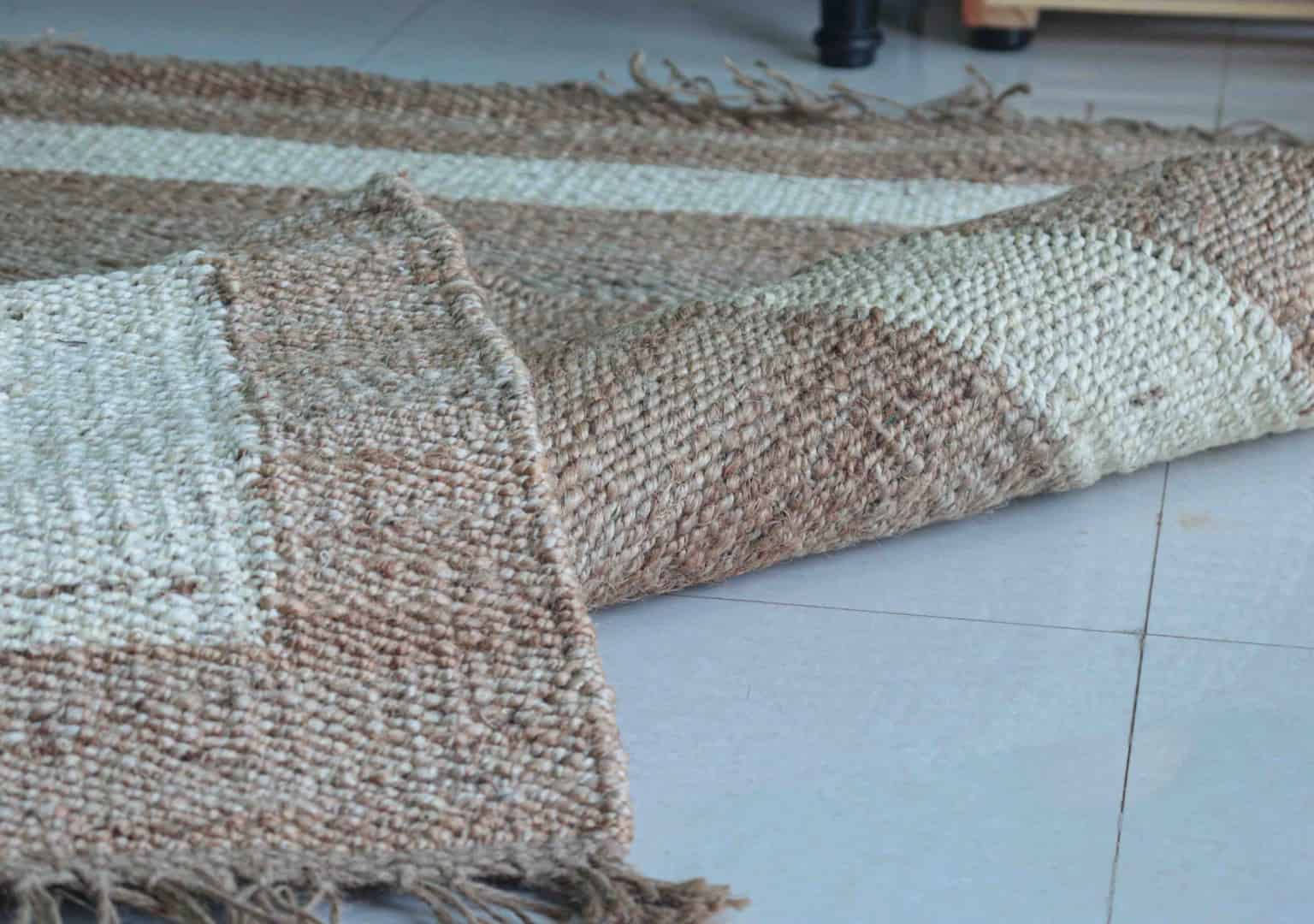 Natural Hemp Jute Rug with White Border Handwoven Jute Hemp Rug for Living Room Decor with Fringes Kitchen Large Area Rug - Image 6