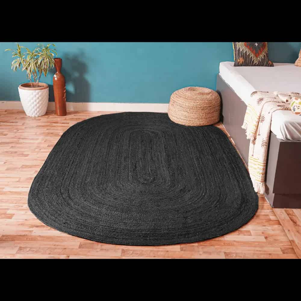 Hand Braided Oval Jute Rug Customize Color Home and Living Room Decor Bohemian Jute Rug  - Image 2
