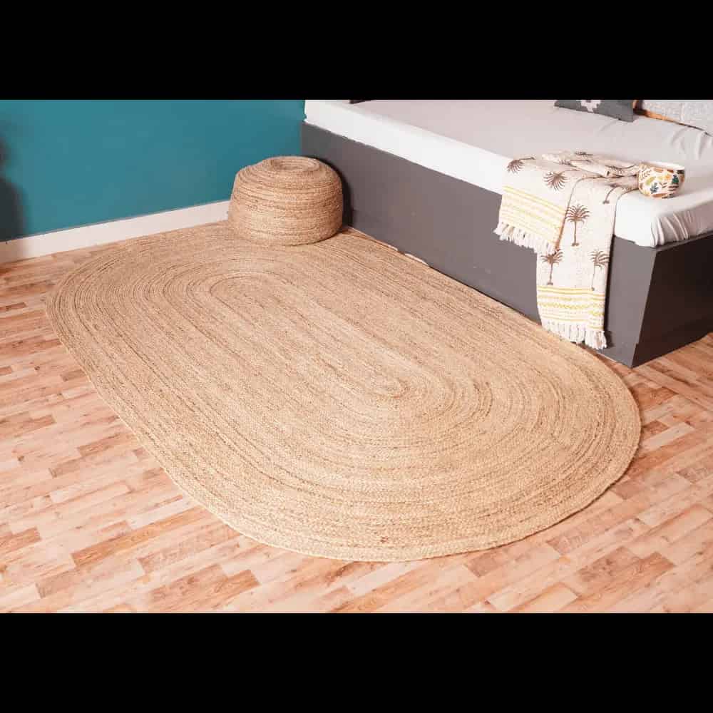 Hand Braided Oval Jute Rug Customize Color Home and Living Room Decor Bohemian Jute Rug  - Image 10