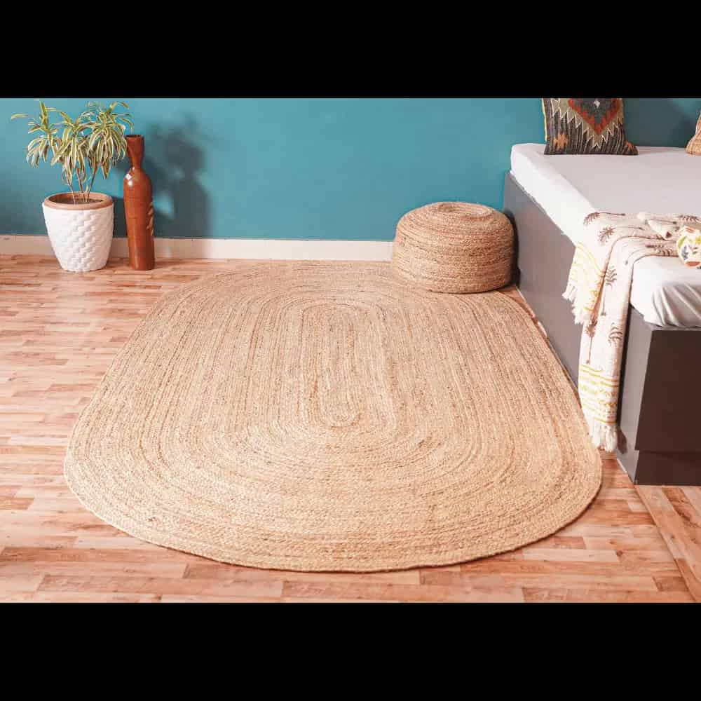 Hand Braided Oval Jute Rug Customize Color Home and Living Room Decor Bohemian Jute Rug  - Image 11