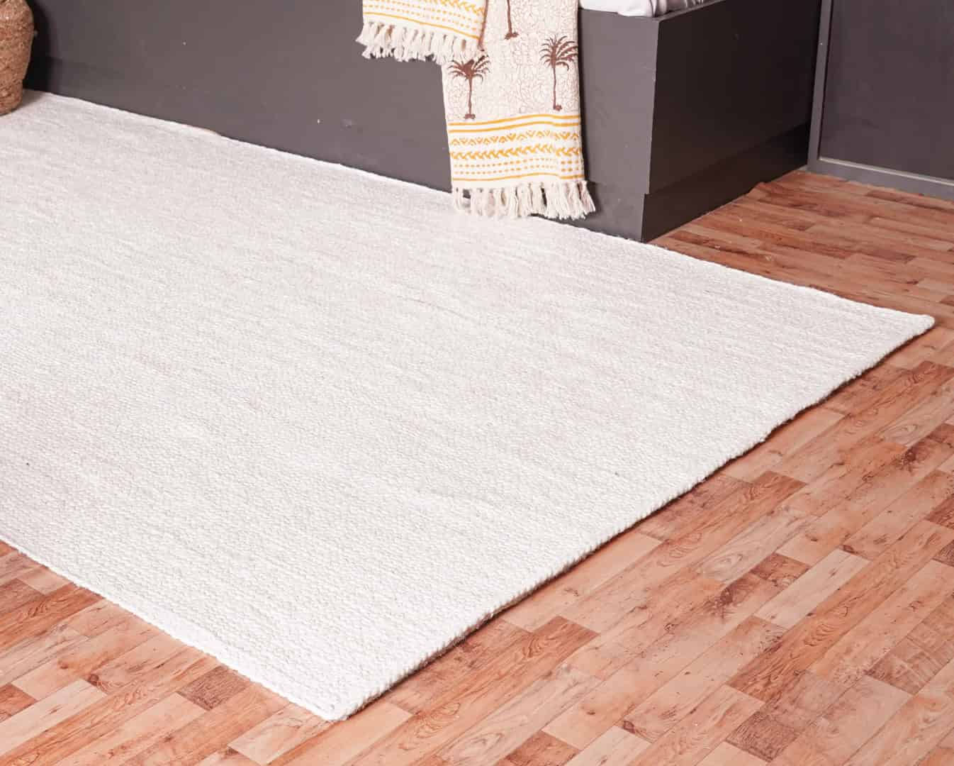 Hand Braide Retangle Jute Rug White color For Living Room Area Rug  - Image 3