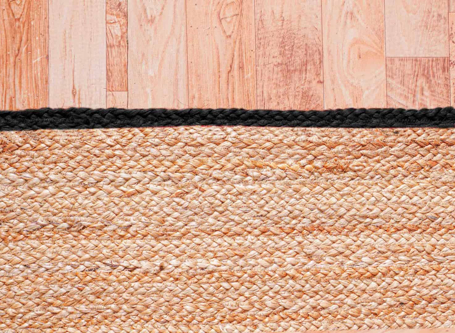 Natural Jute Braided Handmade Large Area Rug with Customize Color Stripes - Image 8