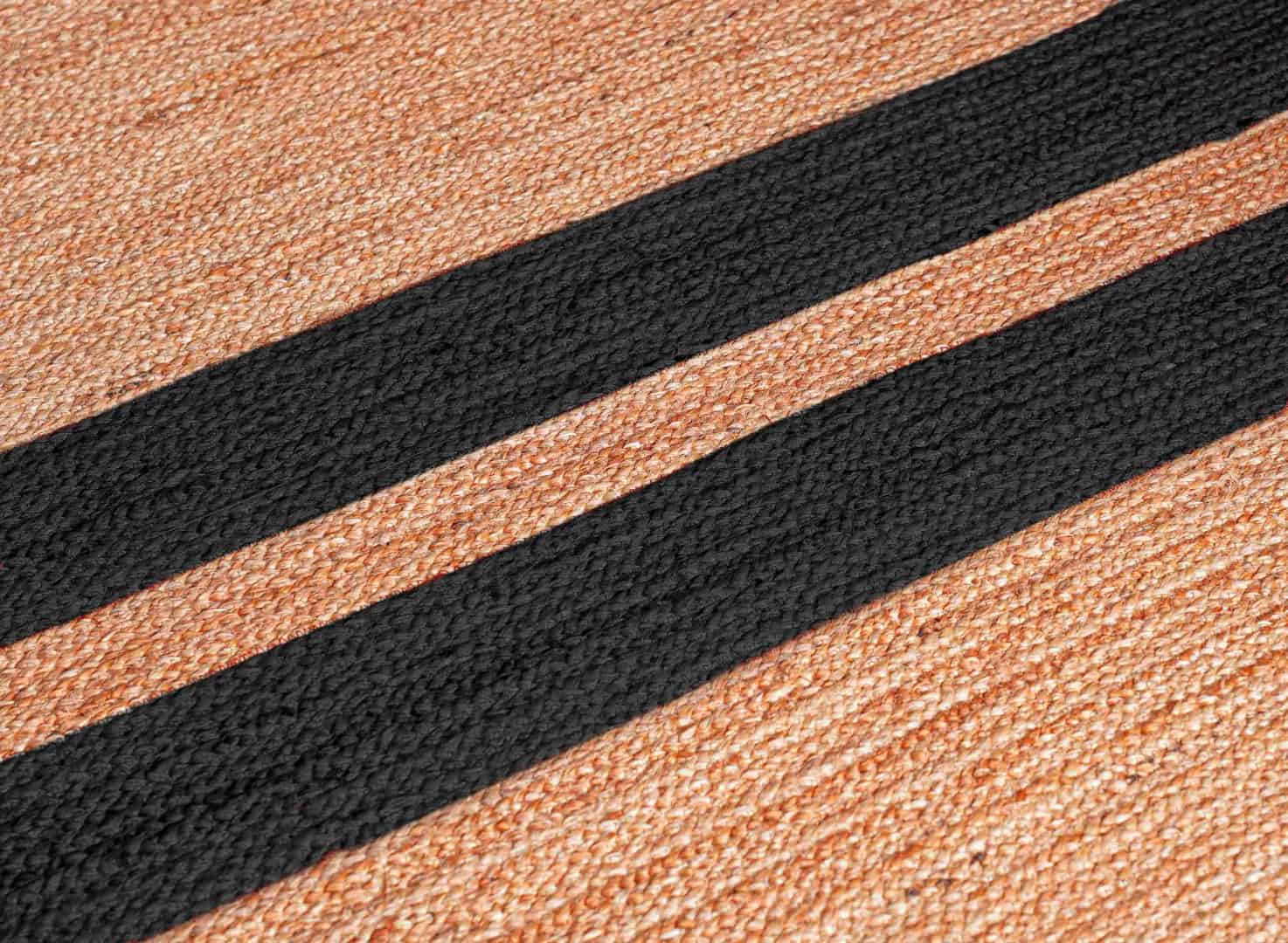 Natural Jute Braided Handmade Large Area Rug with Customize Color Stripes - Image 5