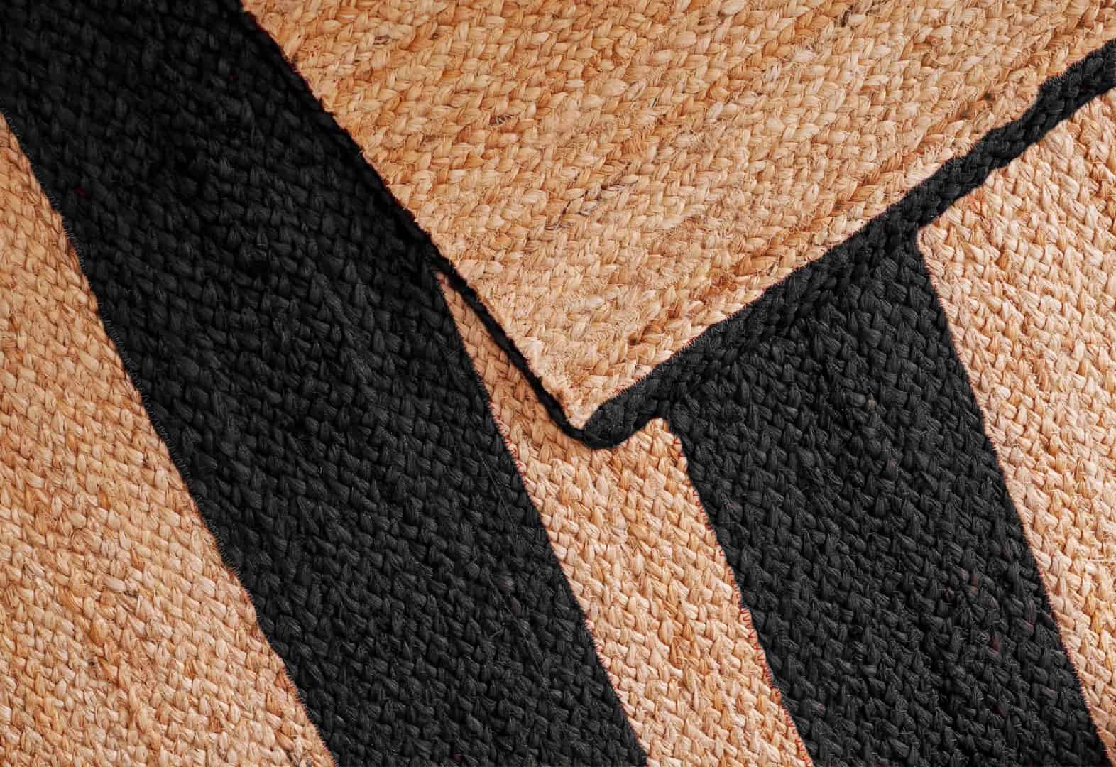 Natural Jute Braided Handmade Large Area Rug with Customize Color Stripes - Image 6