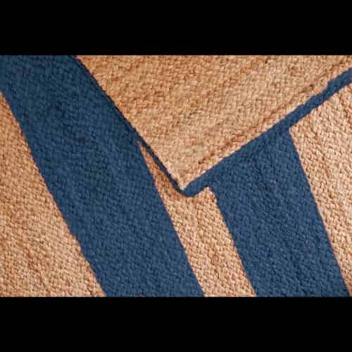 Large Area Handmade Natural Jute Braided Rectangle Rug with Customize Color Stripes - Image 2