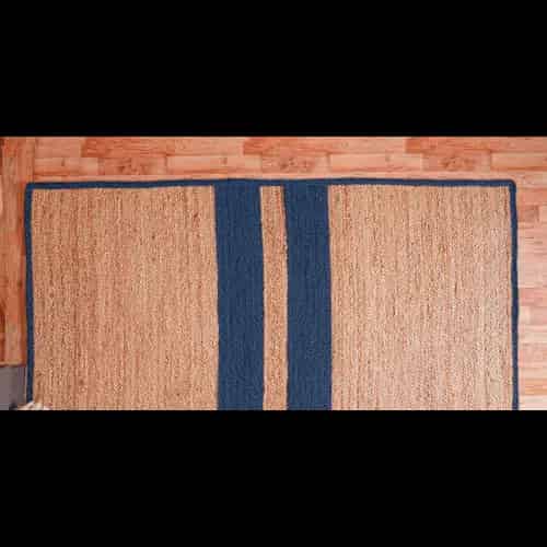 Large Area Handmade Natural Jute Braided Rectangle Rug with Customize Color Stripes - Image 4