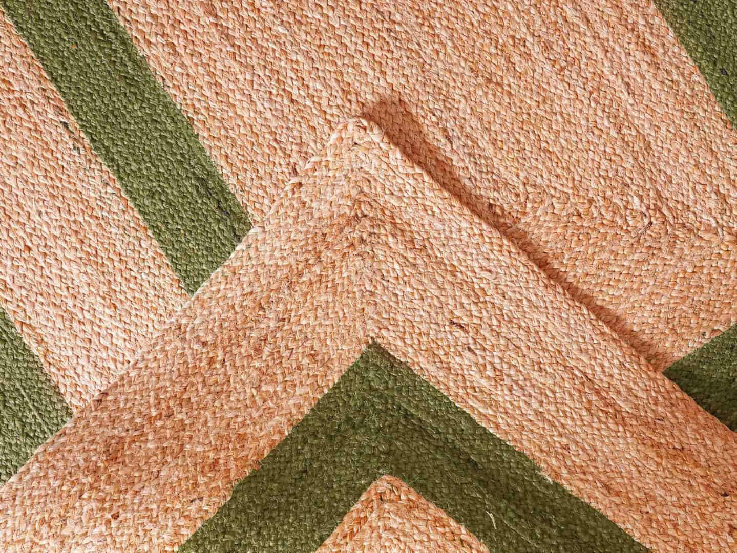 Indian Decorative Hand Braided Bohemian Natural Jute Rug with Custom Color Border - Image 5